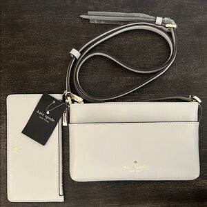Kate Spade Gray Crossbody Bag and Wallet Set